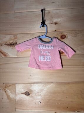 okie dokie Pink Long-Sleeve Tee with Gray Trim